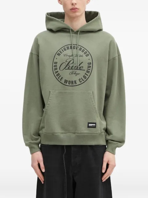 Neighborhood circular-logo hoodie Green 242FPNHCSM02
