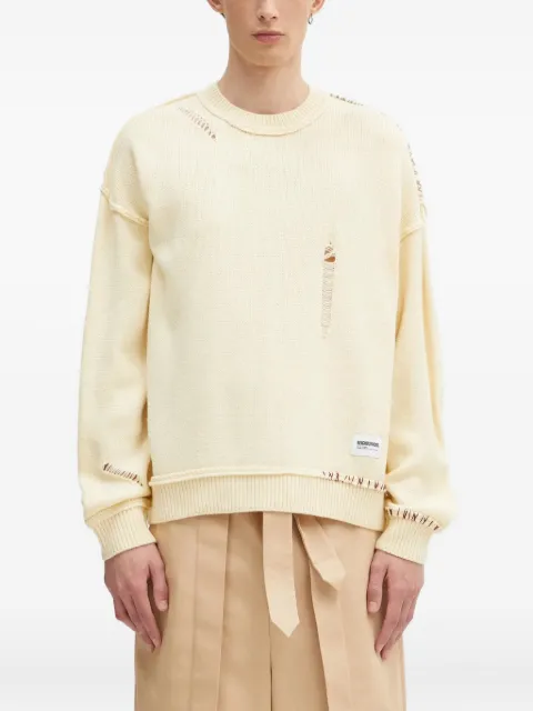 Neighborhood distressed detail crew neck sweater Neutrals 242FUNHKNM01