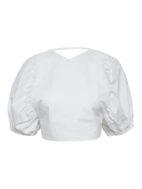 Gestuz Svala puff-sleeve lace-up top White 10905293