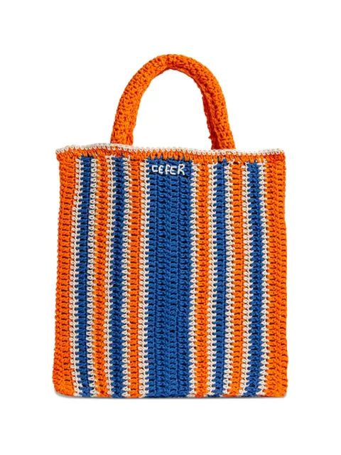CEFÉR Homero striped tote bag Orange CE23HB02