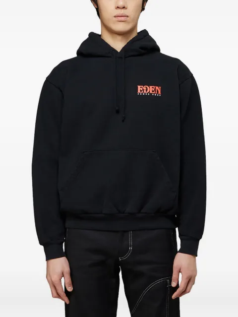 Eden Power Corp logo-print drawstring hoodie Black SS200032