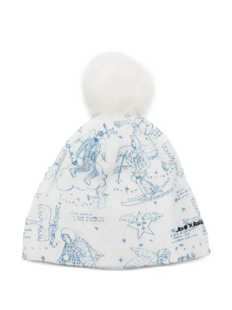 Rossignol x JCC pompom-detail printed beanie White RLOWH08