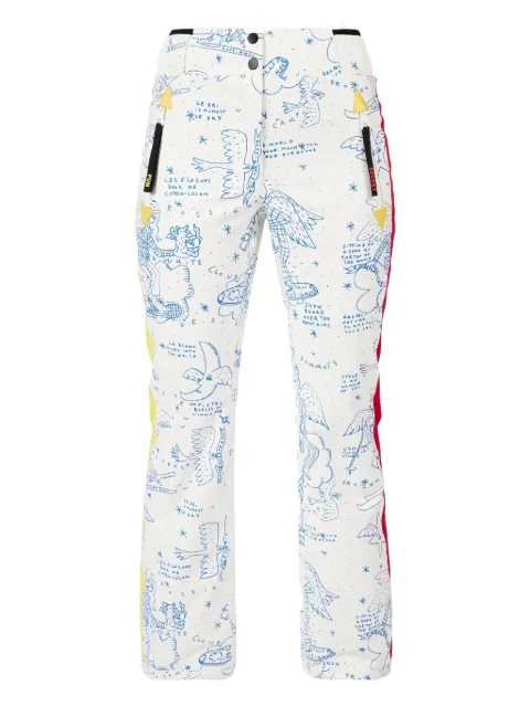 Rossignol x JCC graphic-pattern side-stripe trousers White RLOWP18