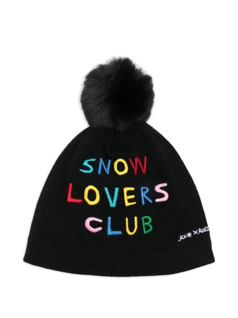 Rossignol x JCC pompom-detail embroidered beanie Black RLOWH08