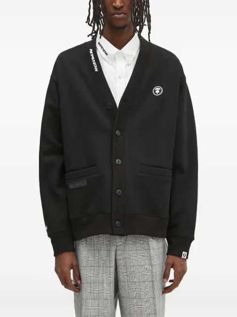 AAPE BY *A BATHING APE® Moonface Logo buttoned cardigan Black AAPSWMB329XXN