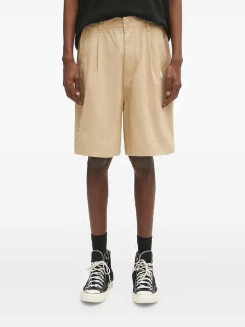 AAPE BY *A BATHING APE® pleated-detail logo-patch shorts Neutrals AAPSPMB670XXO