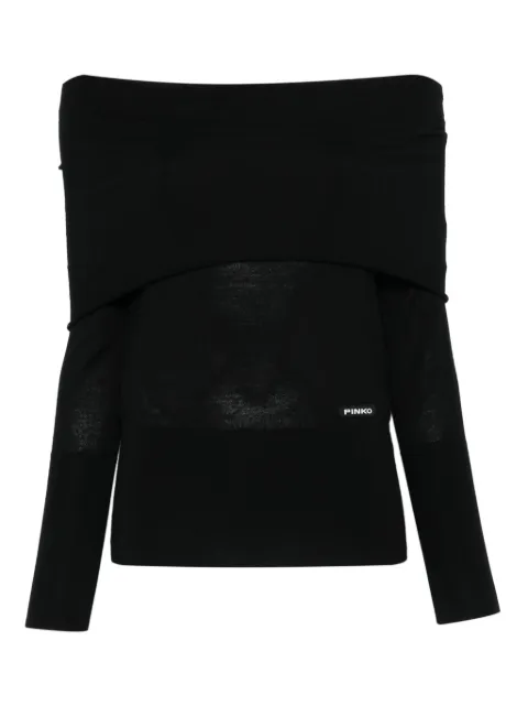 PINKO off-shoulder wool top Black 105416A2PU