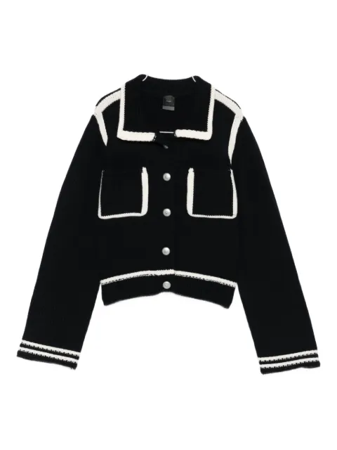 PINKO ribbed-knit wool cardigan Blue 105498A2PL