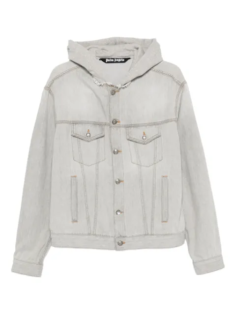 Palm Angels hooded denim jacket Grey PMYE05CF25DEN0010508
