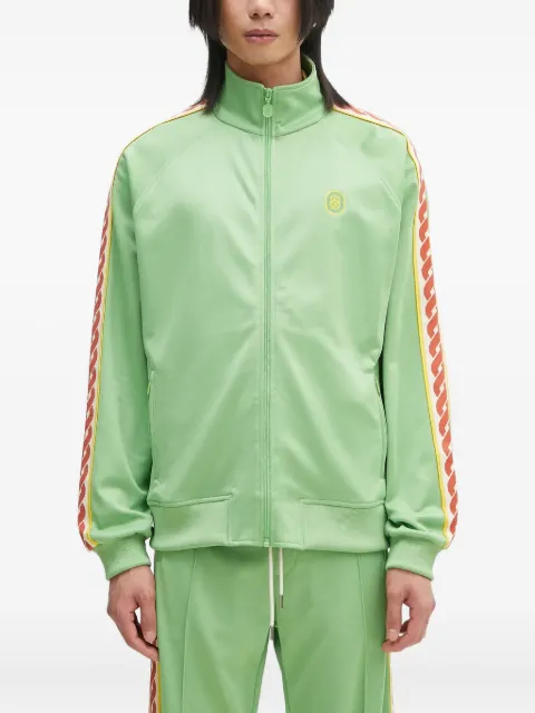 Drôle De Monsieur stripe-trimmed zip-up track top Green GSJ007PL135AV
