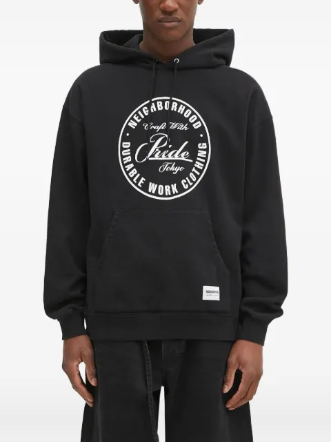 Neighborhood circular-logo hoodie Black 242FPNHCSM02