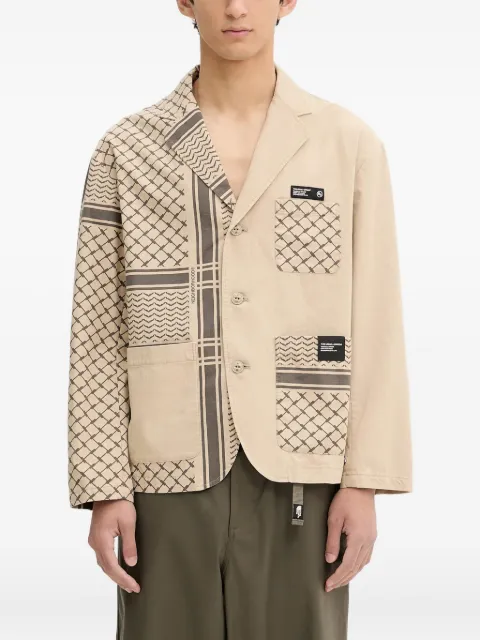 Neighborhood patterned pocketed jacket Neutrals 251UTNHJKM02