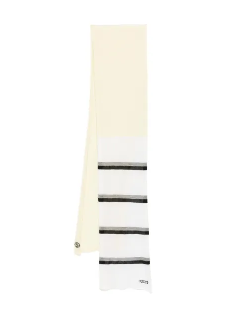 Gucci Pre-Owned stripe wool scarf Yellow GU150LM