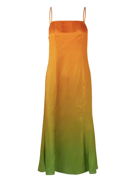 SAMSOE SAMSOE gradient silk dress Orange F22300218