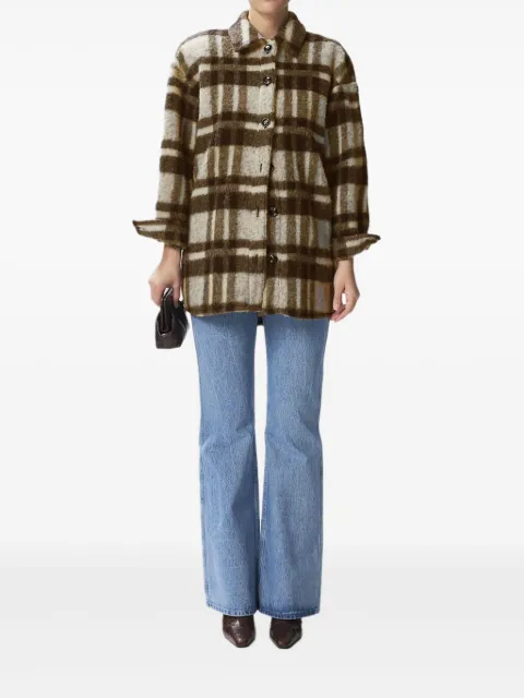 Gestuz Rina check woven single-breasted coat 10904773