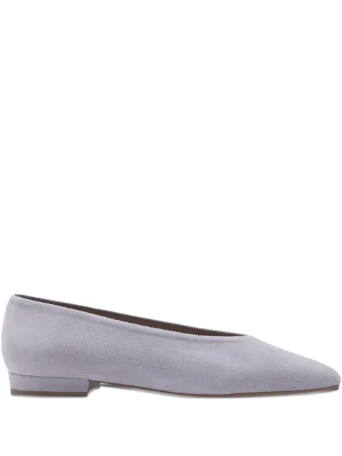 Flattered pointed-toe suede flat pumps Purple 2201021820304936