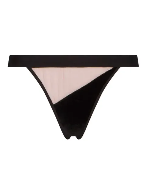 Undress Code Daydreaming velvet-panelled thong Black 274XSBLACK