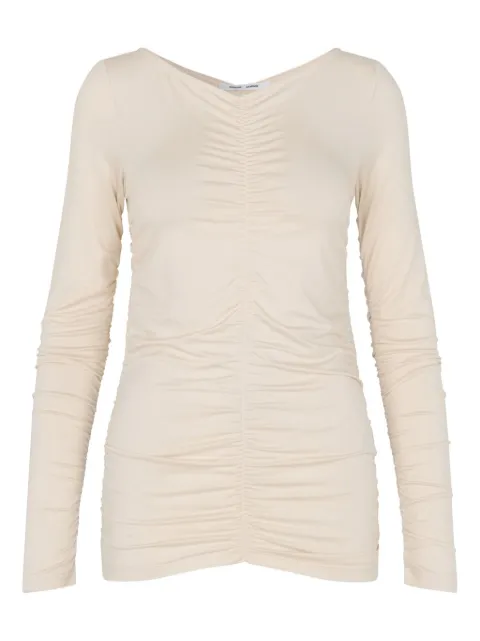 SAMSOE SAMSOE Ulrika gathered-detail T-shirt Neutrals F22100034