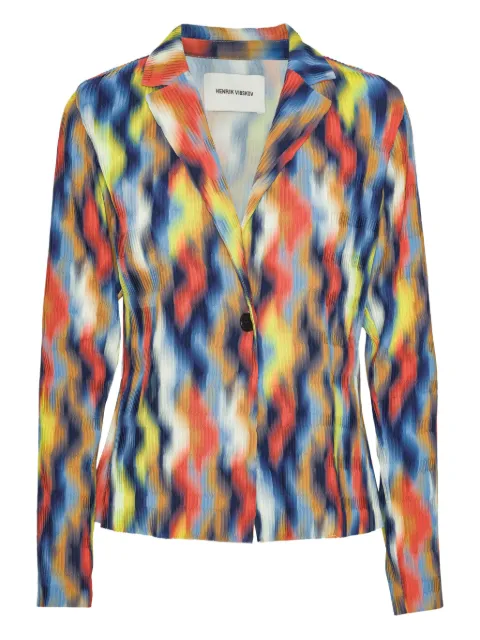 Henrik Vibskov graphic-print single-breasted jacket Blue AW25KEYF616