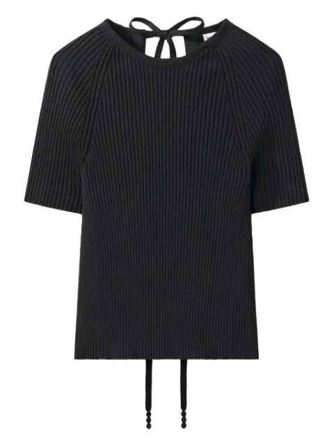Tory Burch ribbed tie-back pullover Black 168784