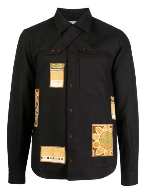 Bethany Williams patchwork panelled shirt Black BWBX33P038