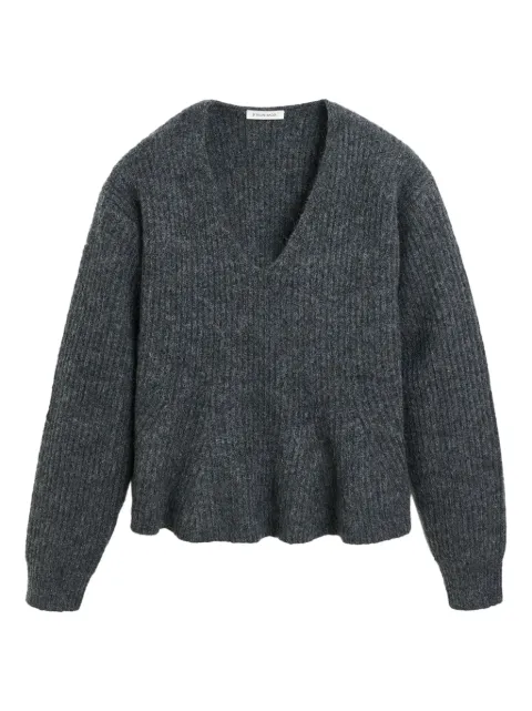 By Malene Birger Cova ribbed V-neck sweater Grey 103003T5M