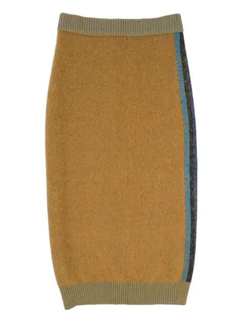 Circus Hotel stripe-detail midi skirt Yellow H1WD04