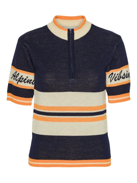 Henrik Vibskov striped half-zip top Blue AW25KEYF706