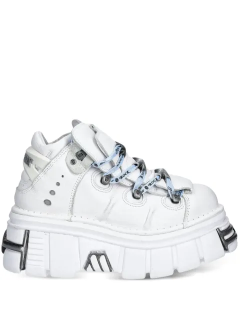 NEW ROCK branded-laces platform sneakers White M106C187