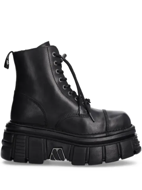 NEW ROCK 80mm lace-up platform boots Black MNEWMILI083S21