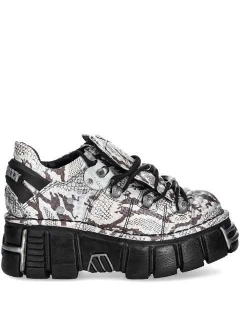 NEW ROCK snakeskin-effect platform sneakers White M120NC59