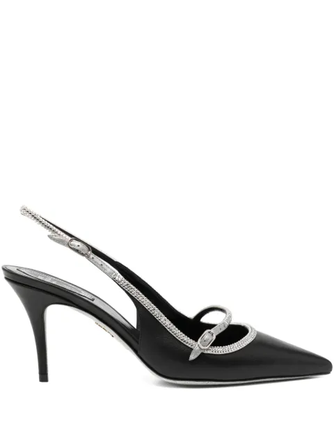 René Caovilla 80mm crystal-embellished pumps Black C12625NA01Y063