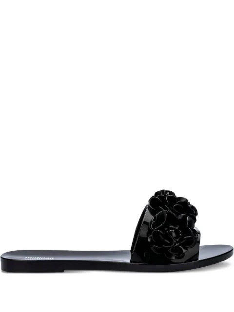 Melissa floral-embellished slides Black 35851BE199