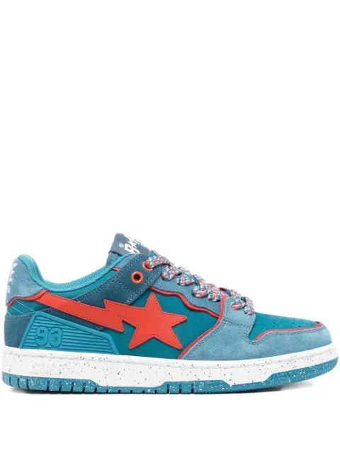 A BATHING APE® star-patch lace-up trainer Blue 001FWK302326L