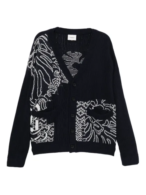 A BATHING APE® logo-embroidered cardigan Blue 001KNK201004I