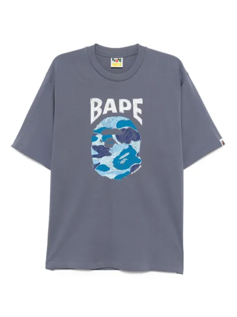 A BATHING APE® graphic-print cotton T-shirt Blue 001TEL301340M