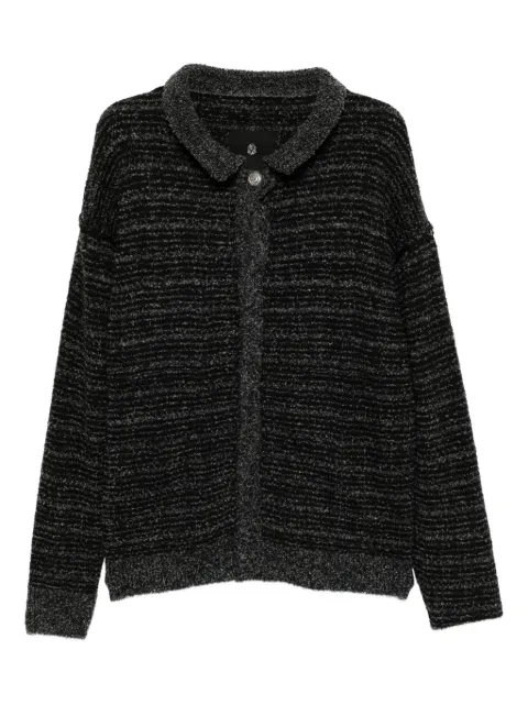 A BATHING APE® logo-embroidered cardigan Black 001KNK701302M
