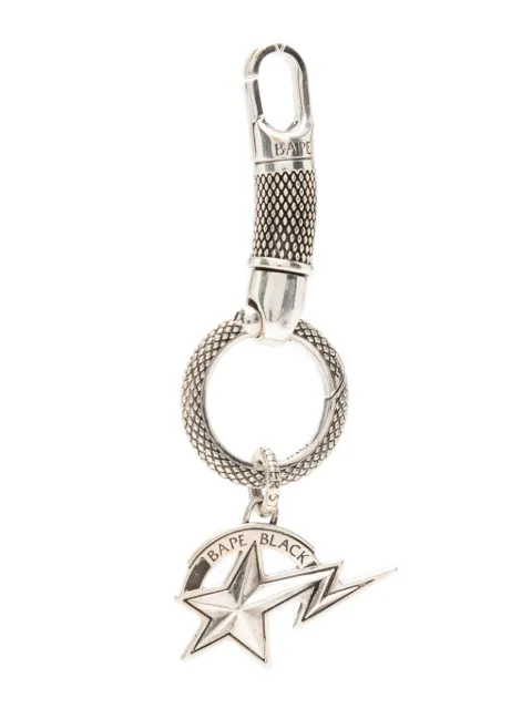 A BATHING APE® star-embellished keychain Silver 001GDK701328M