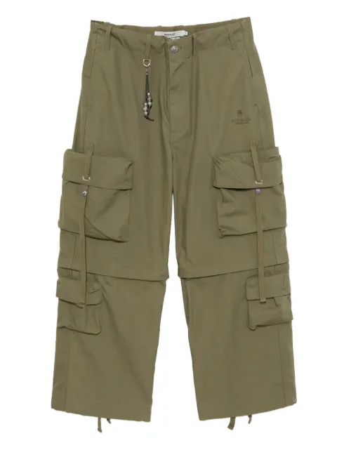 A BATHING APE® cargo wide-leg trousers Green 001PTK701305M