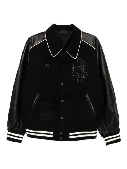 A BATHING APE® logo-varsity jacket Black 001LJK201028I