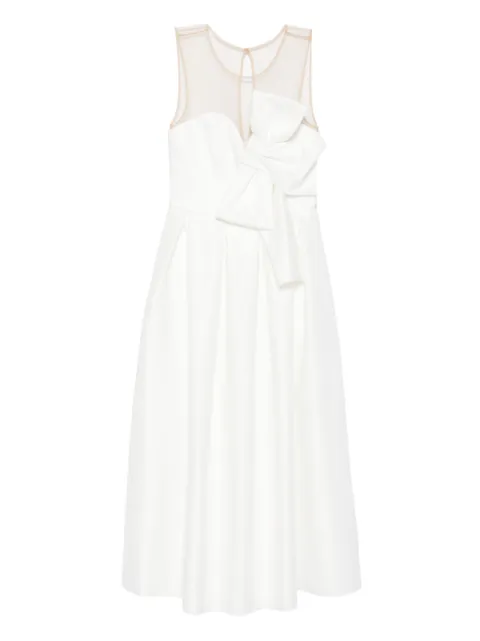 NISSA bow-detail midi dress White RS16259WHITE