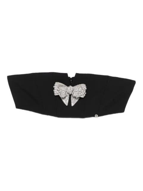 NISSA bow-embellished bustier top Black RTOPS15962