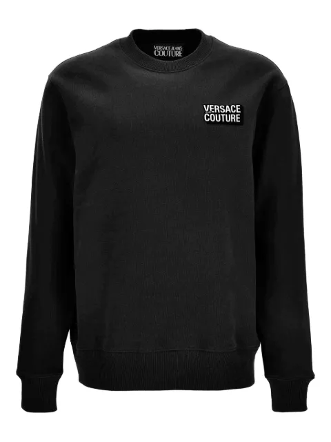 Versace Jeans Couture logo-patch sweatshirt Black 79GAIP02CF01P
