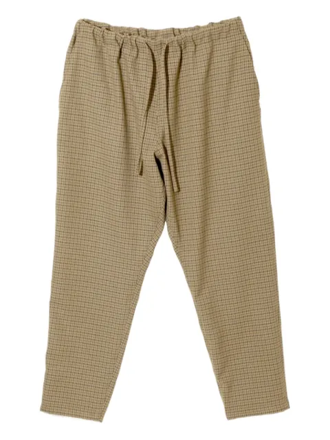 SOUTH2 WEST8 drawstring houndstooth tapered trousers Neutrals NS762