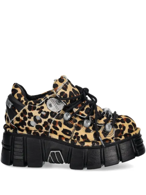NEW ROCK M-120N-C54 leopard-print platform trainers Neutrals M120NC54
