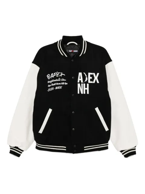 A BATHING APE® logo-embroidered bomber jacket Black 001HJK731904C
