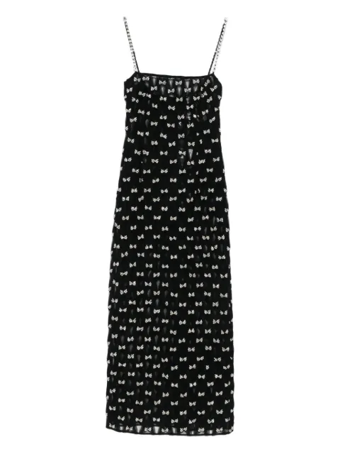 NISSA bow-embellished midi dress Black RRS15950