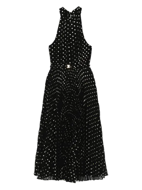 NISSA halterneck pleated midi dress Black RS16256