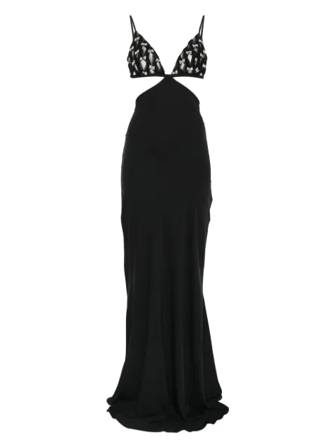 NISSA embellished cut-out maxi dress Black RRS16034