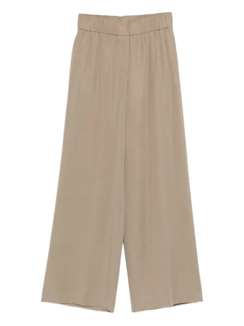 Peserico elastic-waist wide-leg trousers Green A0412407933